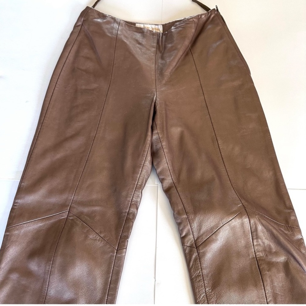 Vintage Margaret Godfrey brown leather pants